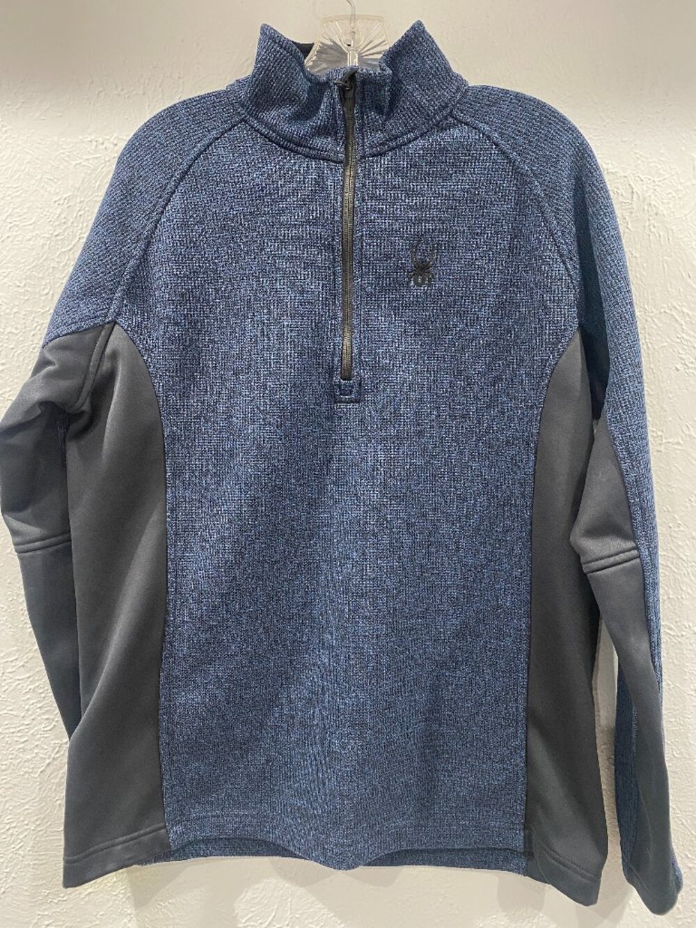 Spyder Outbound jacket, men's size L**, 1/4 zip blue/black, long sleeved EUC.
